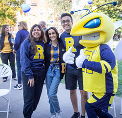 Students with the mascot